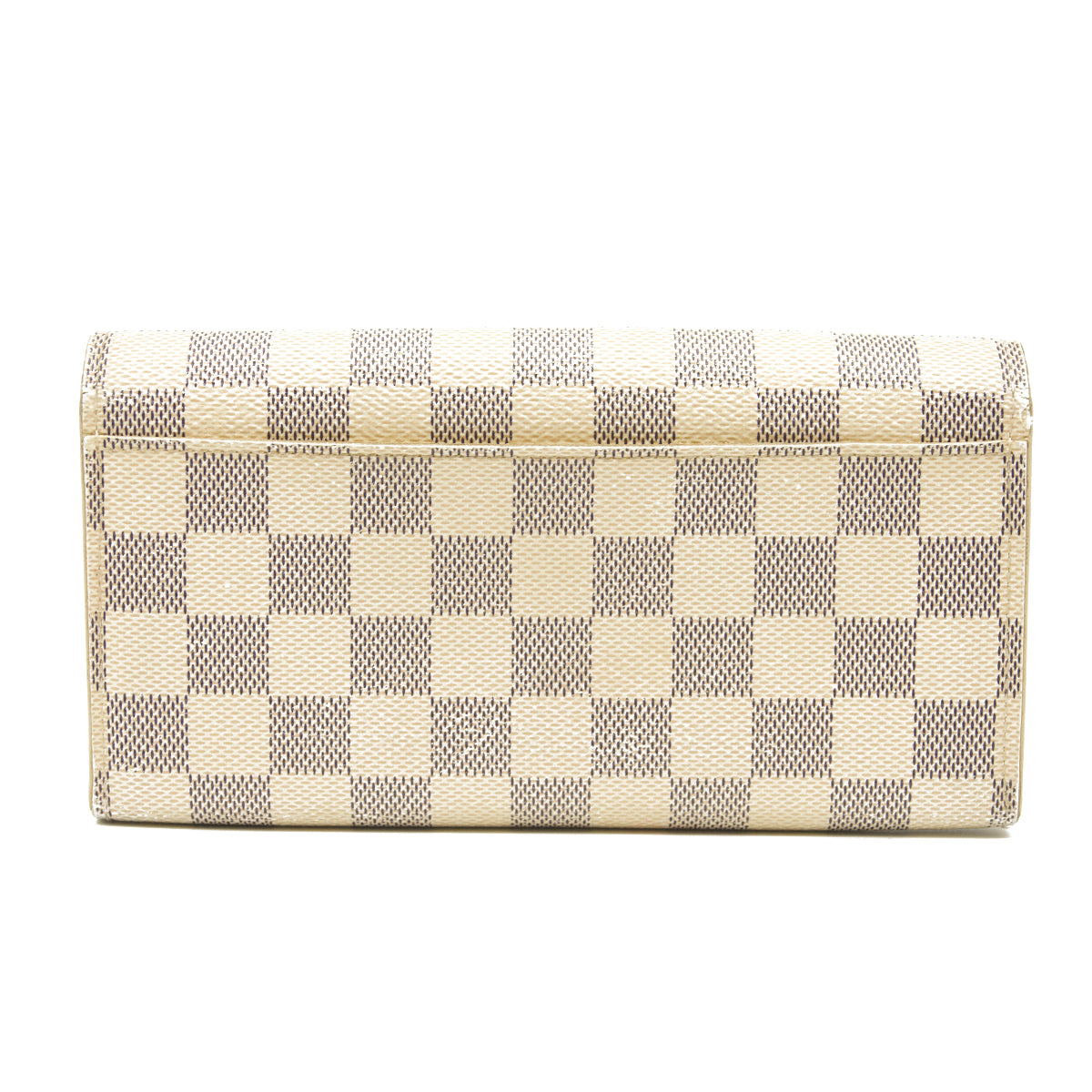 USED Louis Vuitton Damier Azur Sarah NM Flap Wallet White Canvas