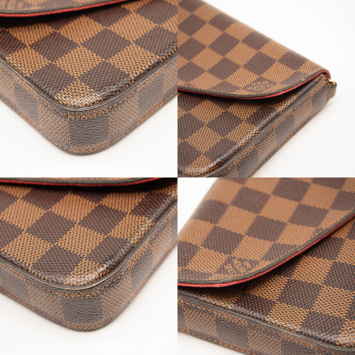 Louis Vuitton Damier Ebene Pochette Felicie Chain Wallet