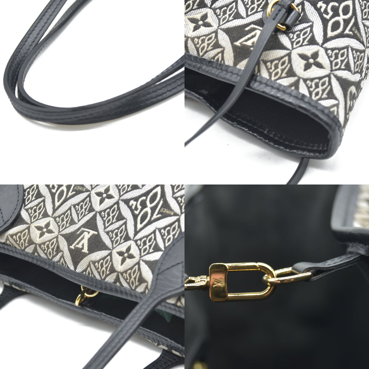 AUCTION $2170 Louis Vuitton  Jacquard Since 1854 Neverfull MM Grey