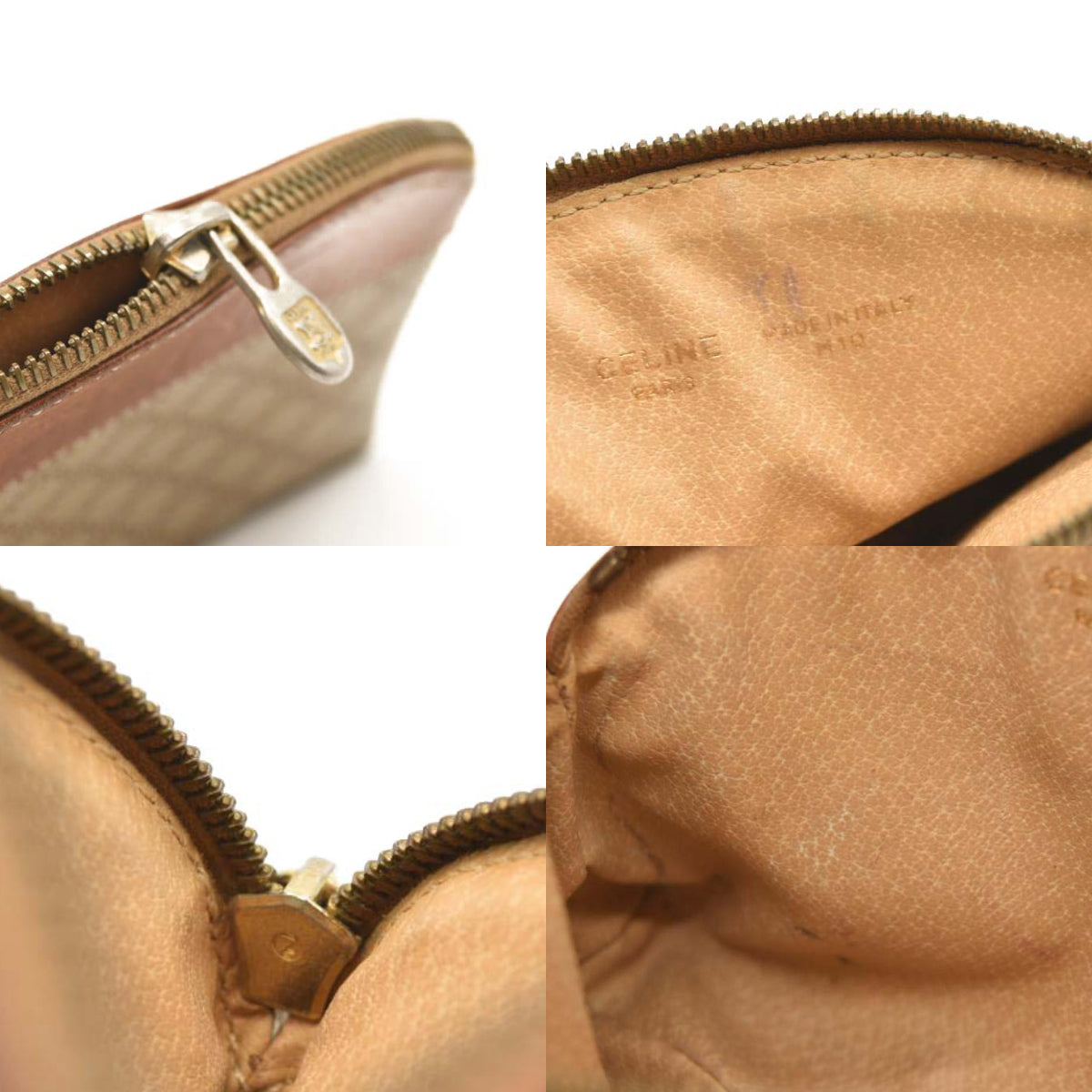 Celine Brown Macadam Clutch Bag Beige