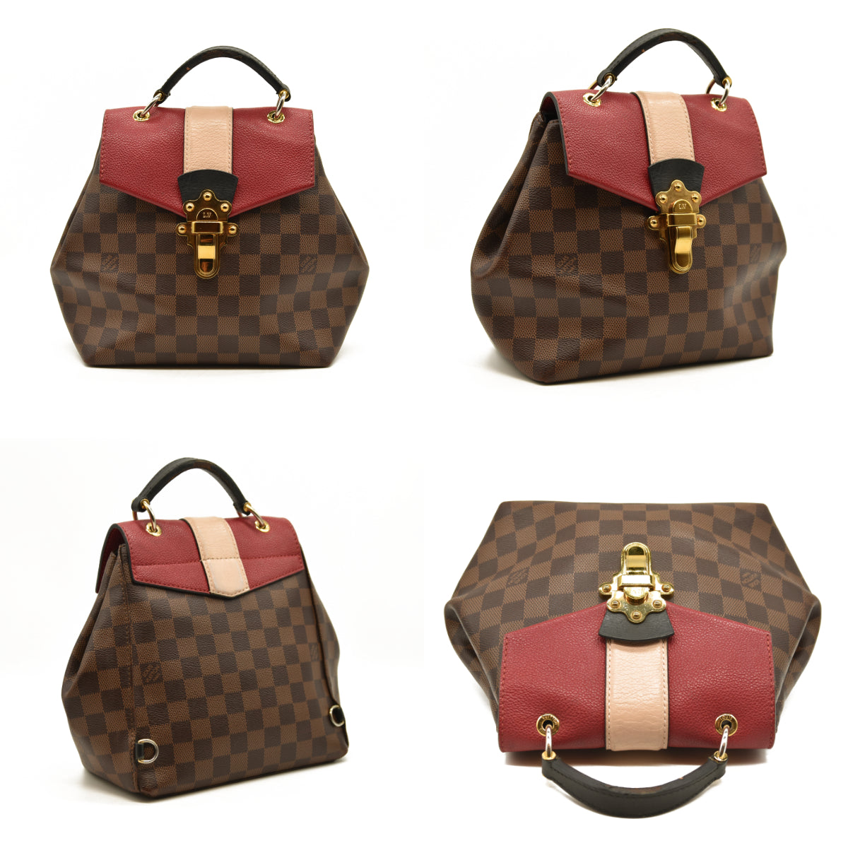 Louis Vuitton  Damier Ebene Clapton Backpack Scarlet SR4128