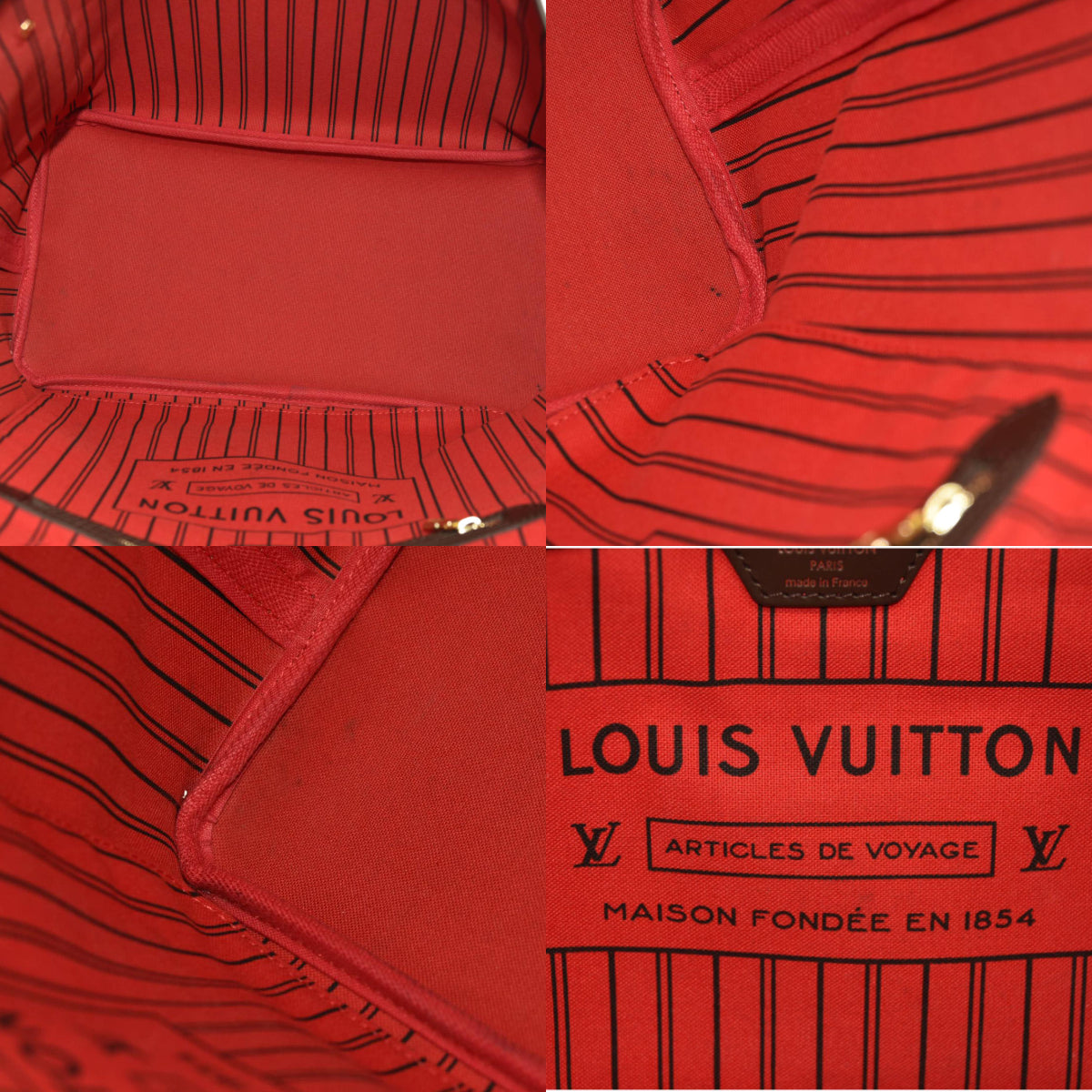 MICROCHIPPED LOUIS VUITTON Damier Ebene Neverfull MM with pouch