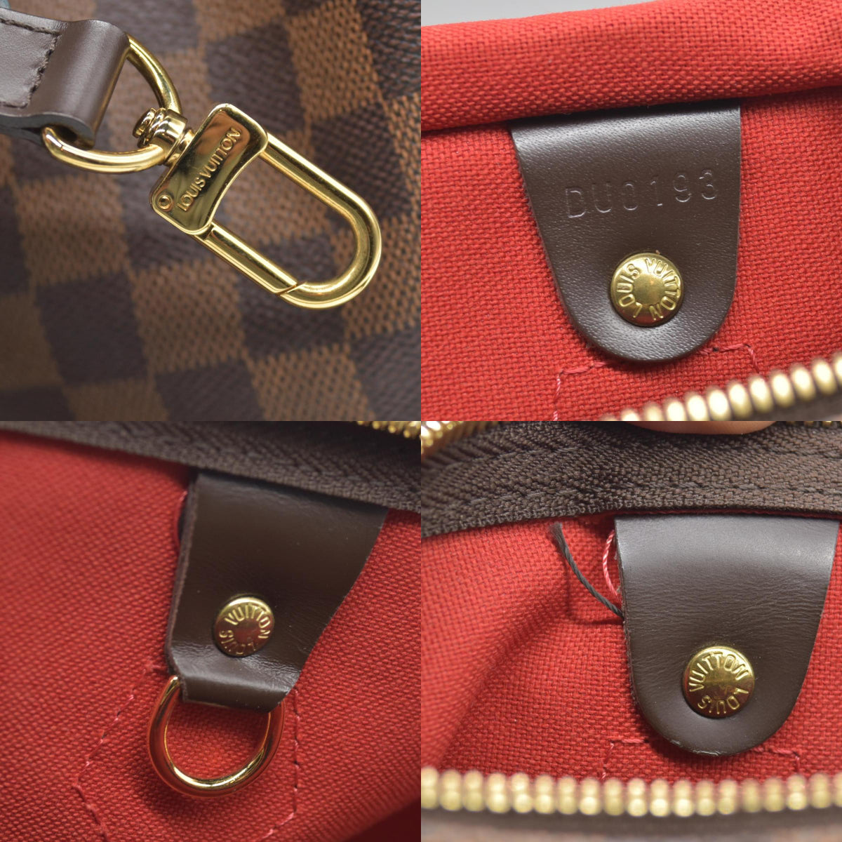 $2090 2013 Louis Vuitton  Damier Ebene Speedy Bandouliere 35 DU0193