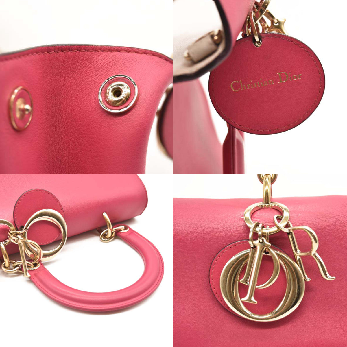CHRISTIAN DIOR Leather Medium Be Dior Bag