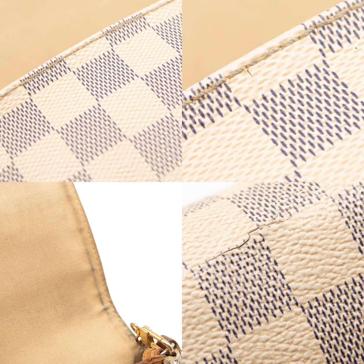 Louis Vuitton Favorite Damier Azur Mm White Canvas Shoulder Bag