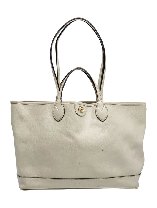 $1650 Gucci Double G Ophidia Medium Cream Leather