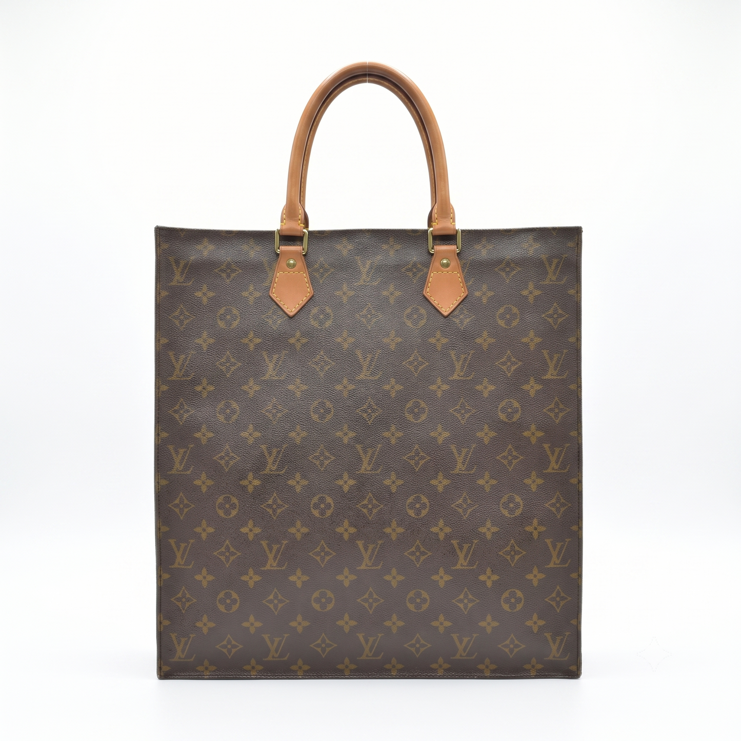 $1340 2001 Louis Vuitton LV Hand Bag Sac Plat Brown Monogram MI0031