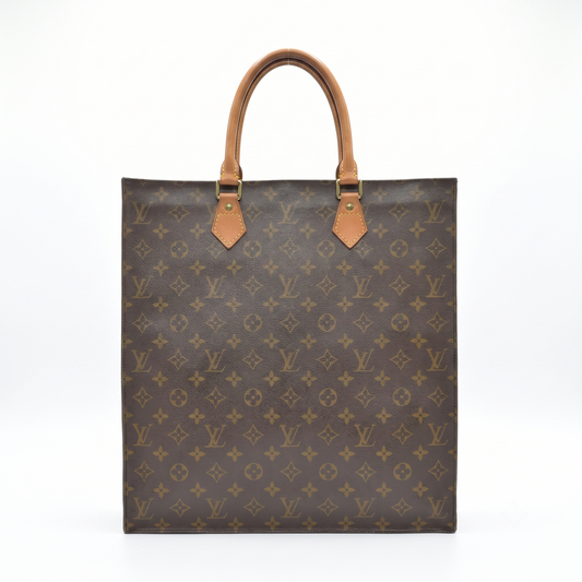 $1340 2001 Louis Vuitton LV Hand Bag Sac Plat Brown Monogram MI0031