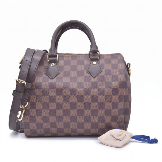 $1980 Louis Vuitton Damier Ebene Speedy Bandouliere 25 RFID