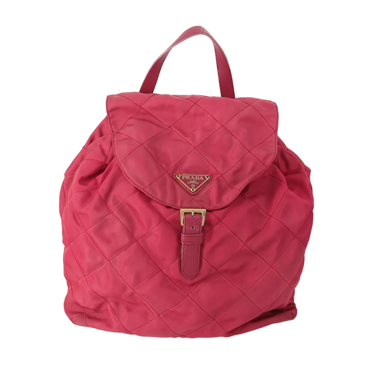 $1990 Prada Nylon Triangle Backpack Pink