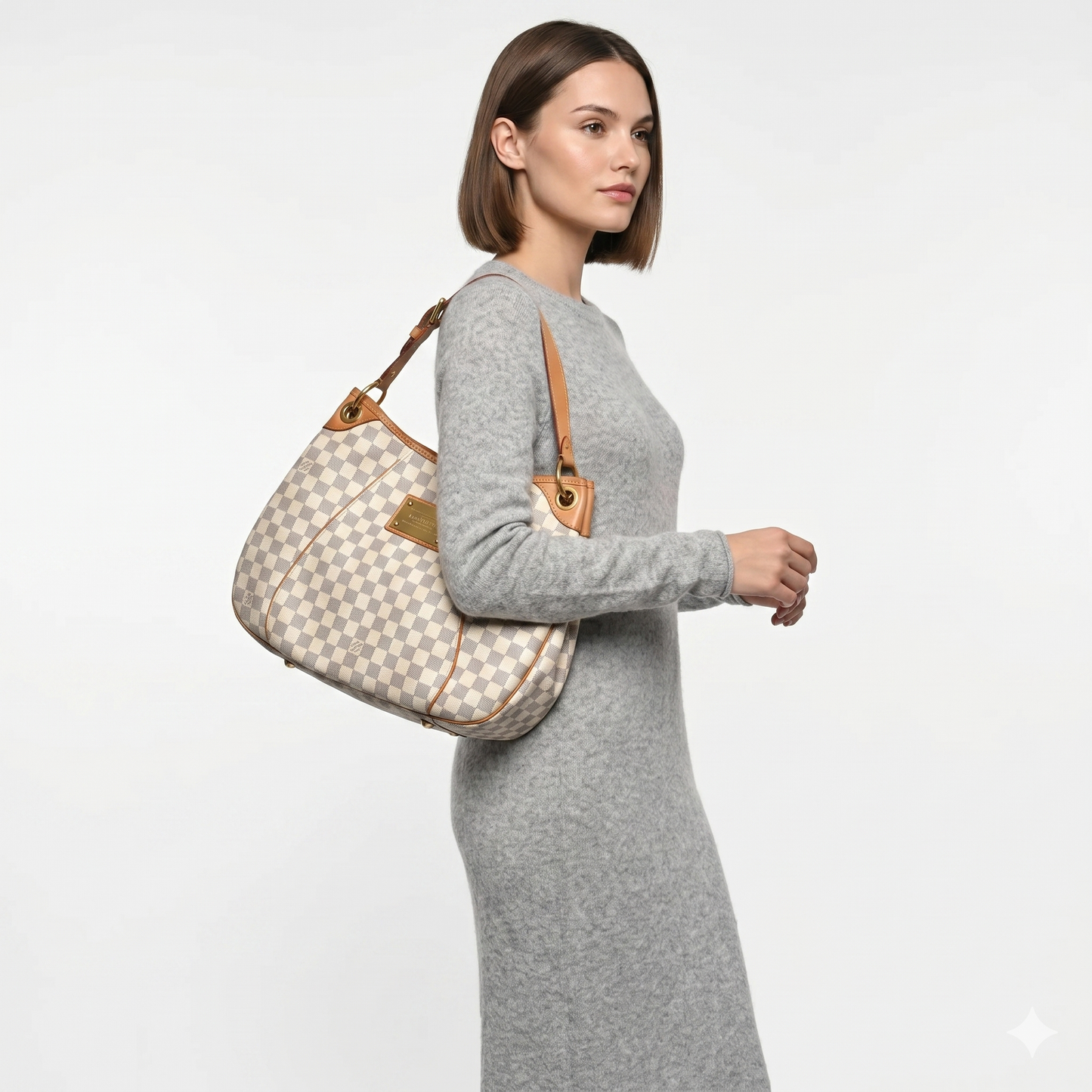 $1800 2008 Louis Vuitton Galliera PM Damier Azur MI4038