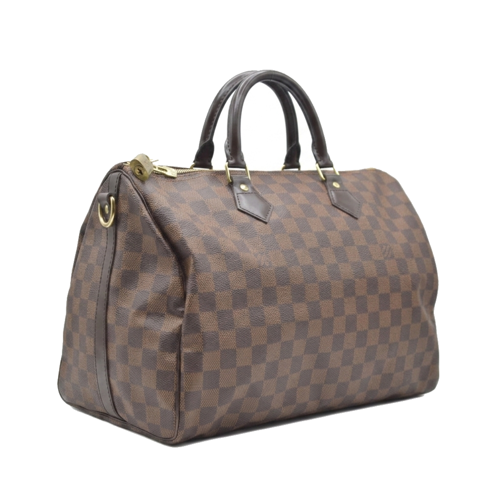 $2090 2013 Louis Vuitton  Damier Ebene Speedy Bandouliere 35 DU0193