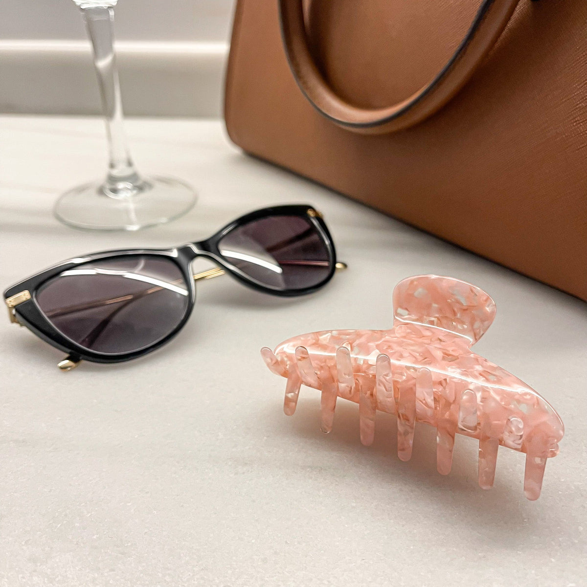 Happy Hour Pink French Biodegradable Claw Clip