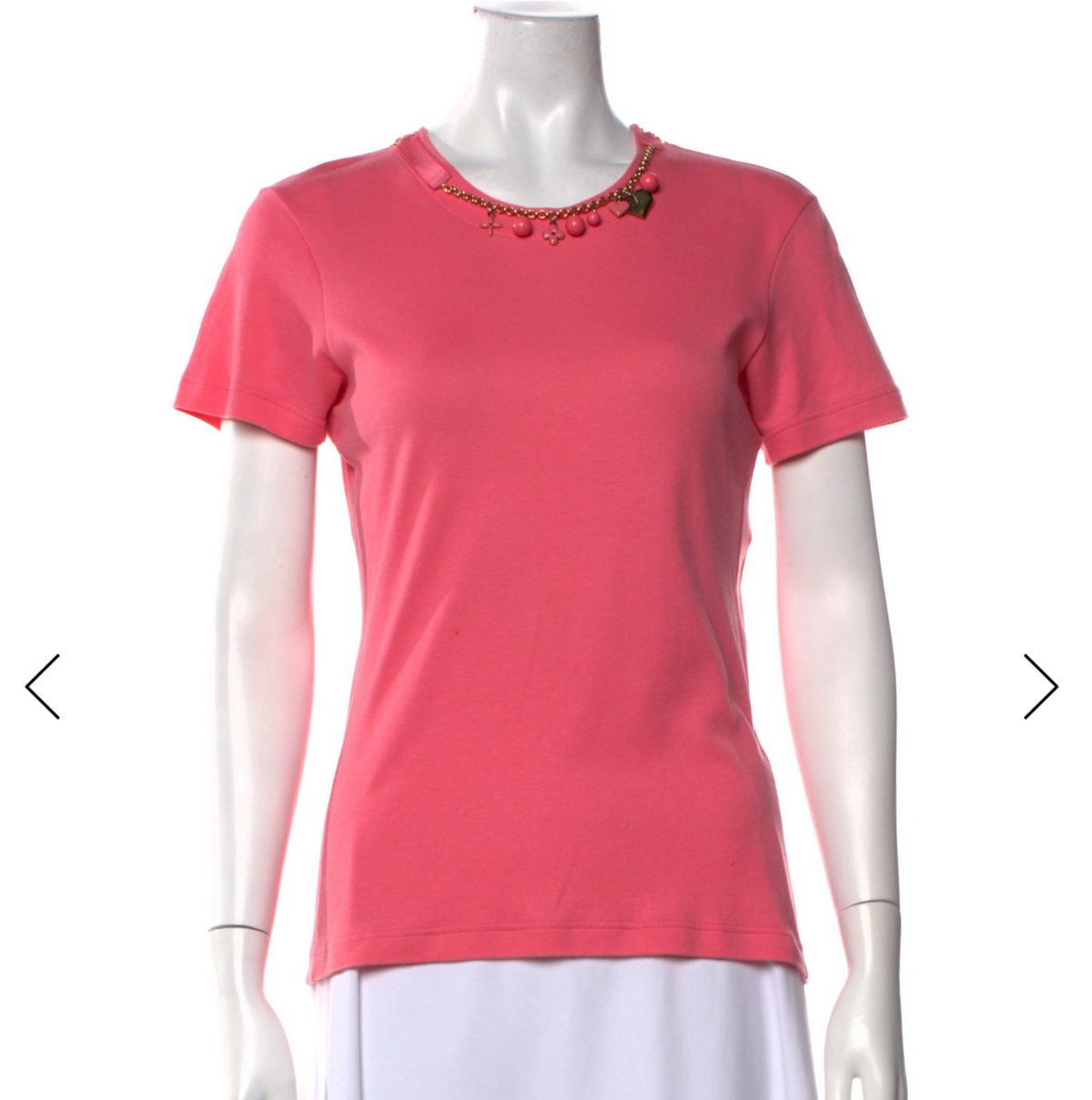 Louis Vuitton Necklace T Shirt Pink Medium