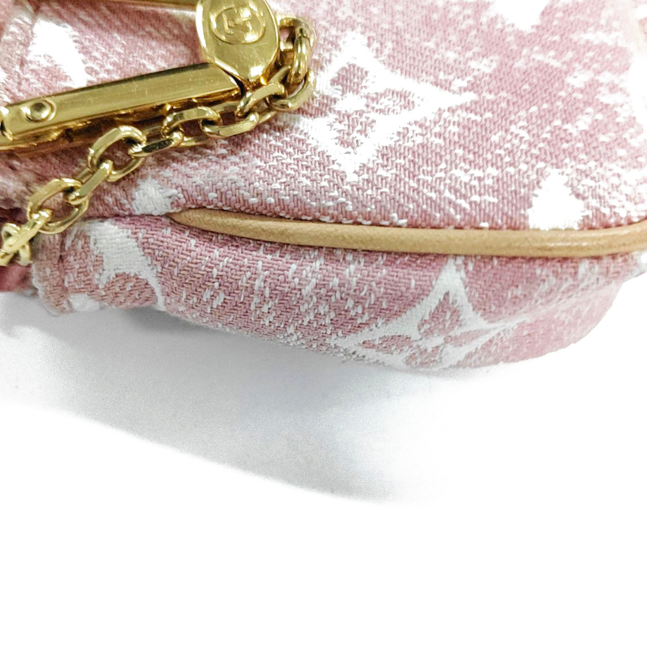 Louis Vuitton  Denim Jacquard Monogram Micro Pochette Accessories Rose