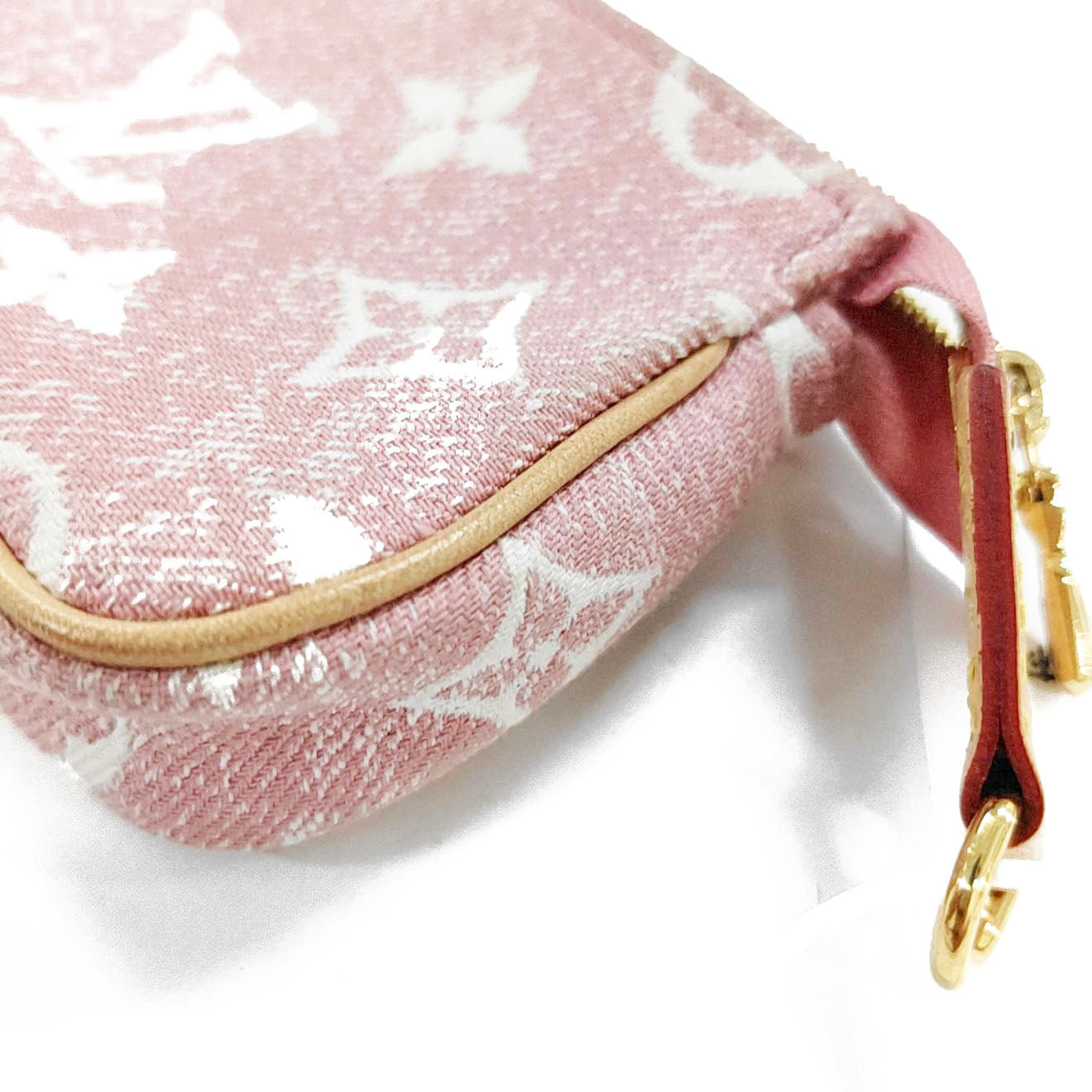 Louis Vuitton  Denim Jacquard Monogram Micro Pochette Accessories Rose