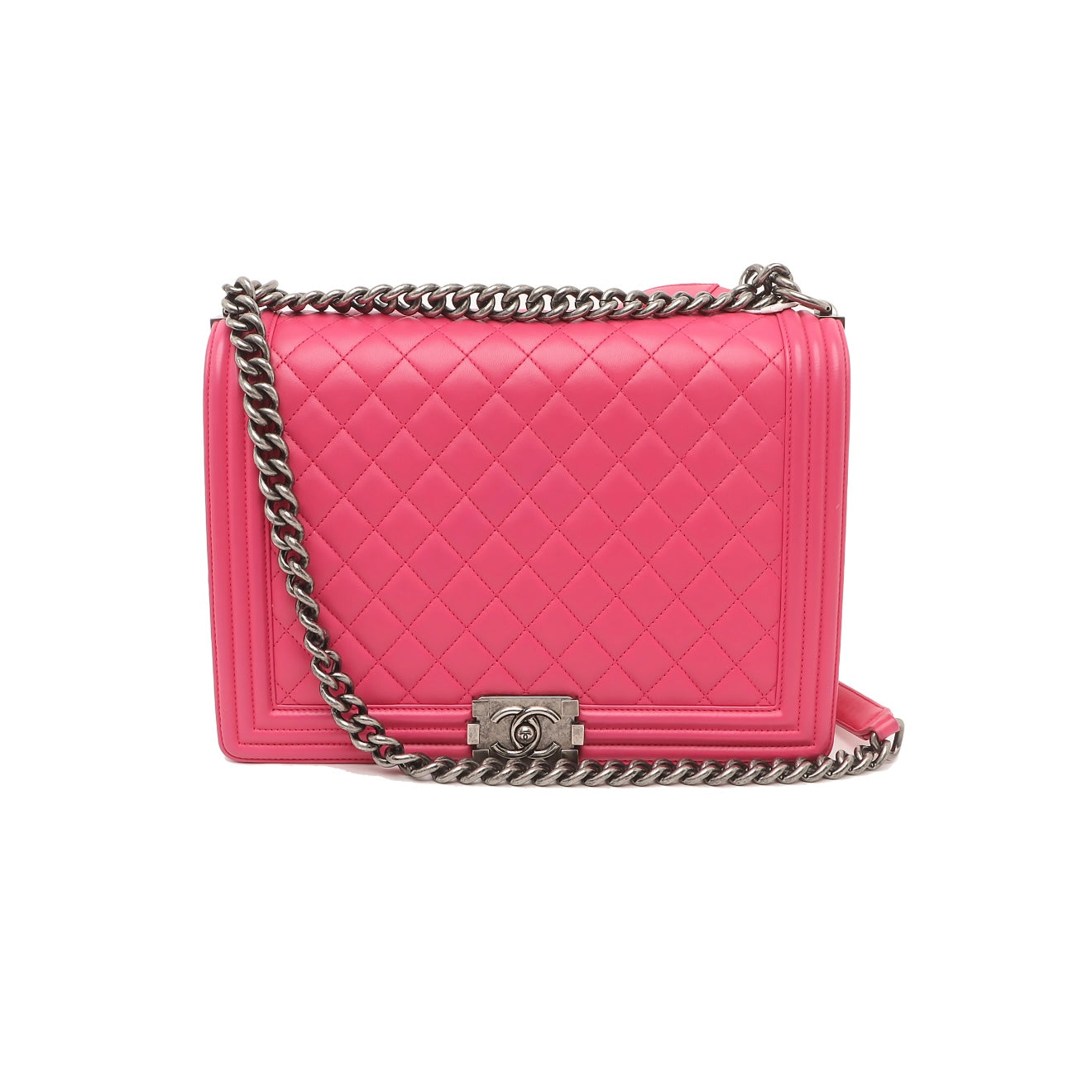 PRE-ORDER Chanel  Lambskin Quilted New Medium Boy Flap Pink