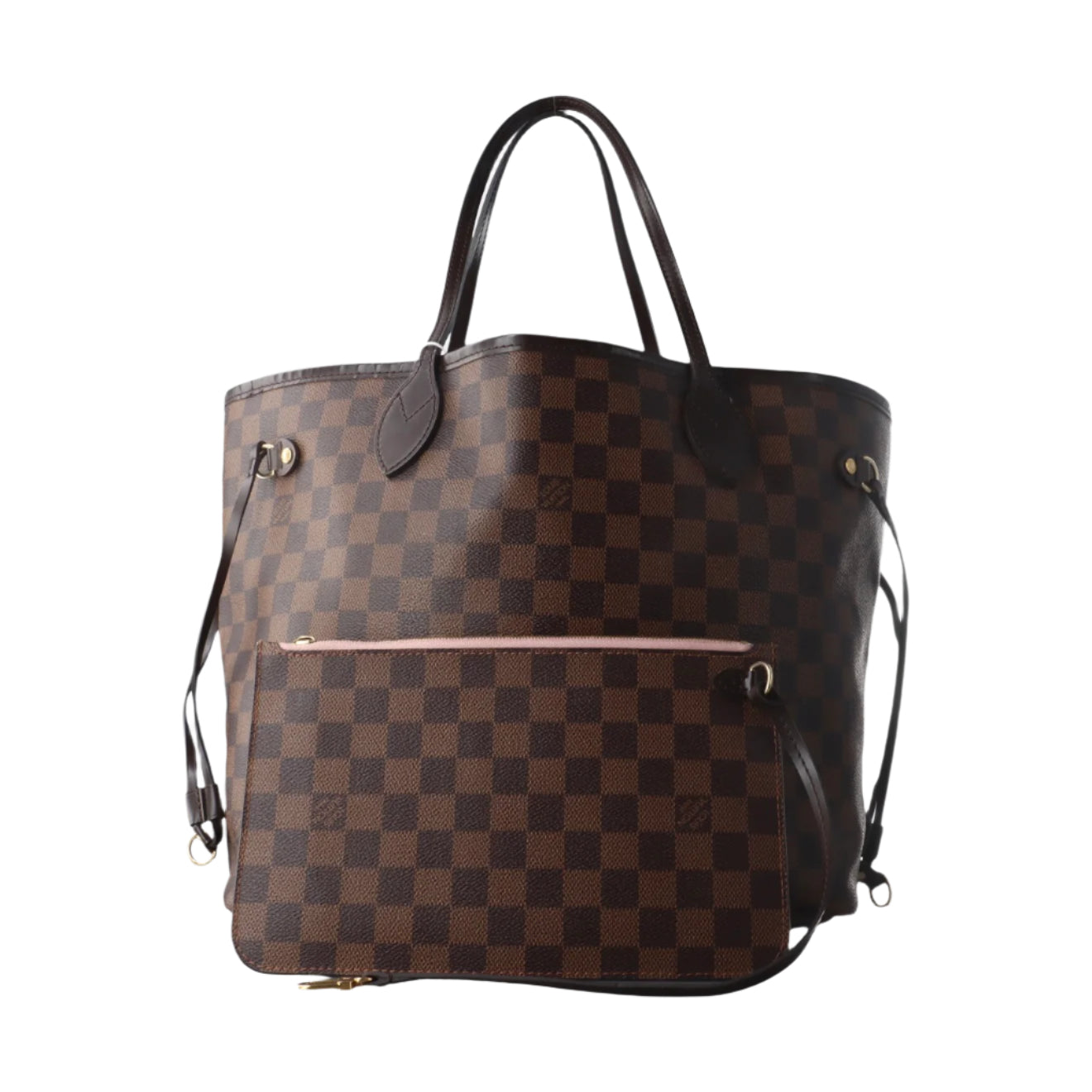 PRE-ORDER  Louis Vuitton  Damier Ebene Neo Neverfull MM Rose Ballerine - Minor Stains on interior