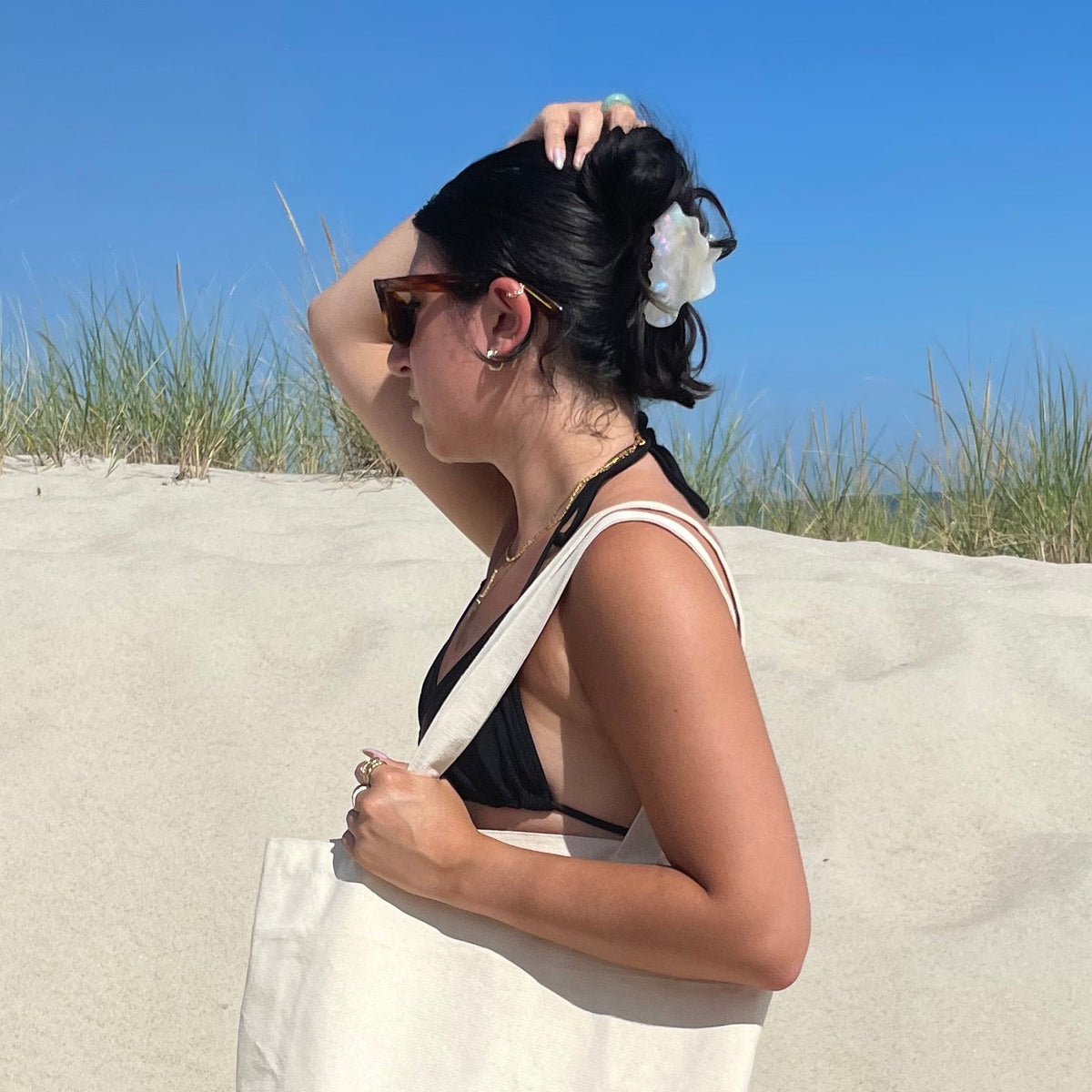 Resort Ready White Cloud Biodegradable Claw Clip