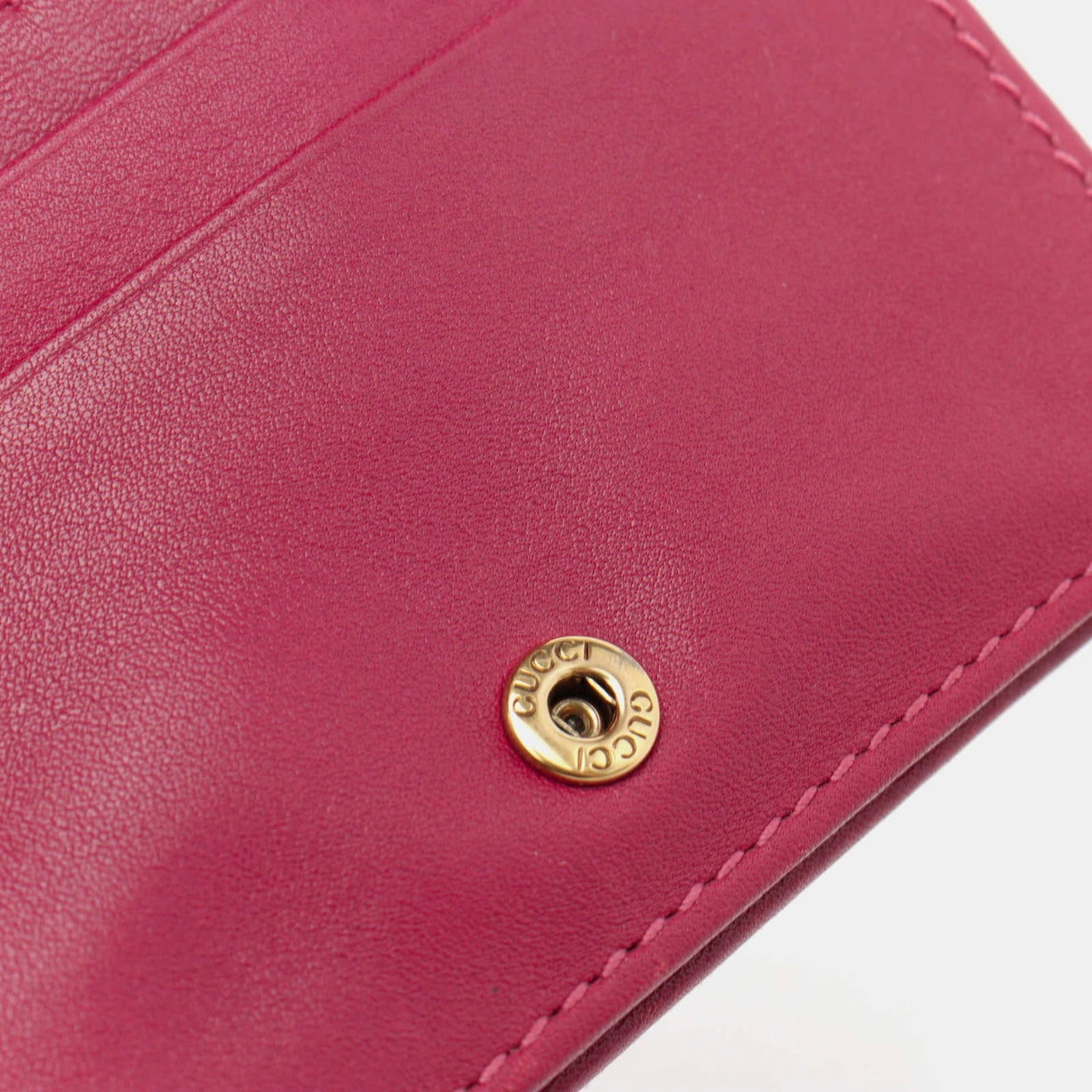 Gucci Velvet Matelasse Pearl Love Embroidered GG Marmont Card Case Wallet Light Raspberry Rose