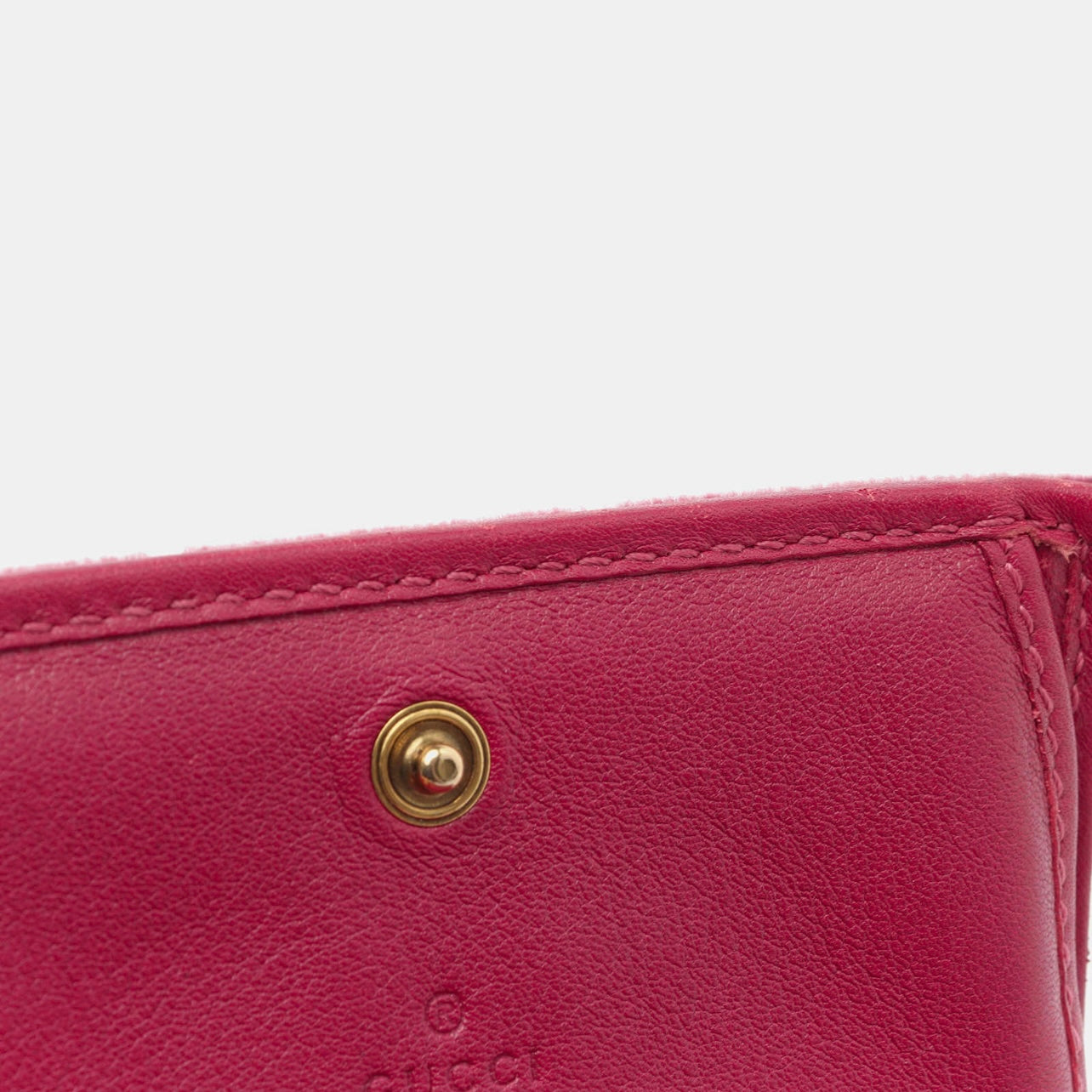 Gucci Velvet Matelasse Pearl Love Embroidered GG Marmont Card Case Wallet Light Raspberry Rose