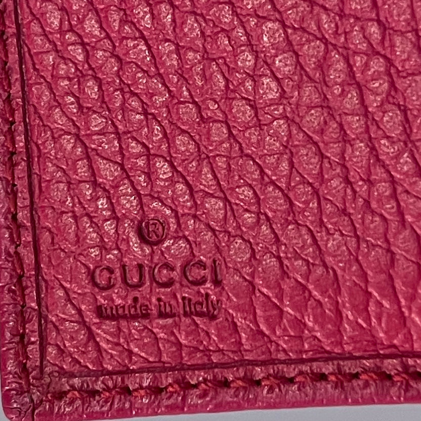 Gucci Dollar Calfskin Swing Train Pass Card Case Blossom