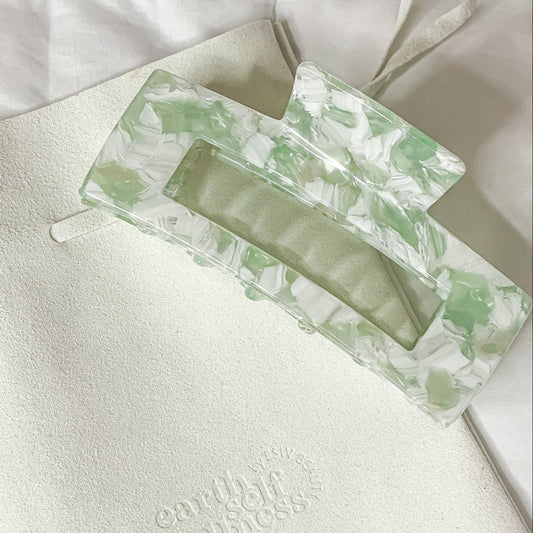 Date Night Mint Rectangular Biodegradable Claw Clip