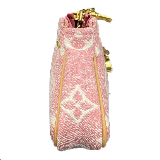 LOUIS VUITTON  Denim Jacquard Monogram Micro Pochette Accessories Rose