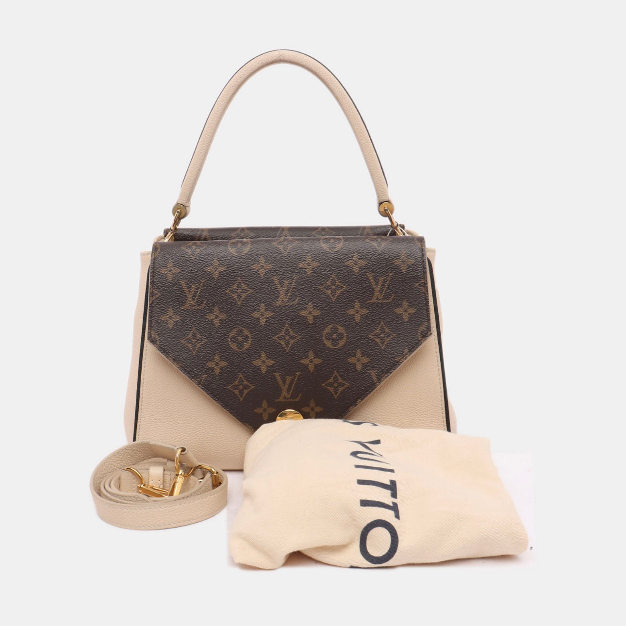 PRE-ORDER LOUIS VUITTON  Grained Calfskin Monogram Double V Creme