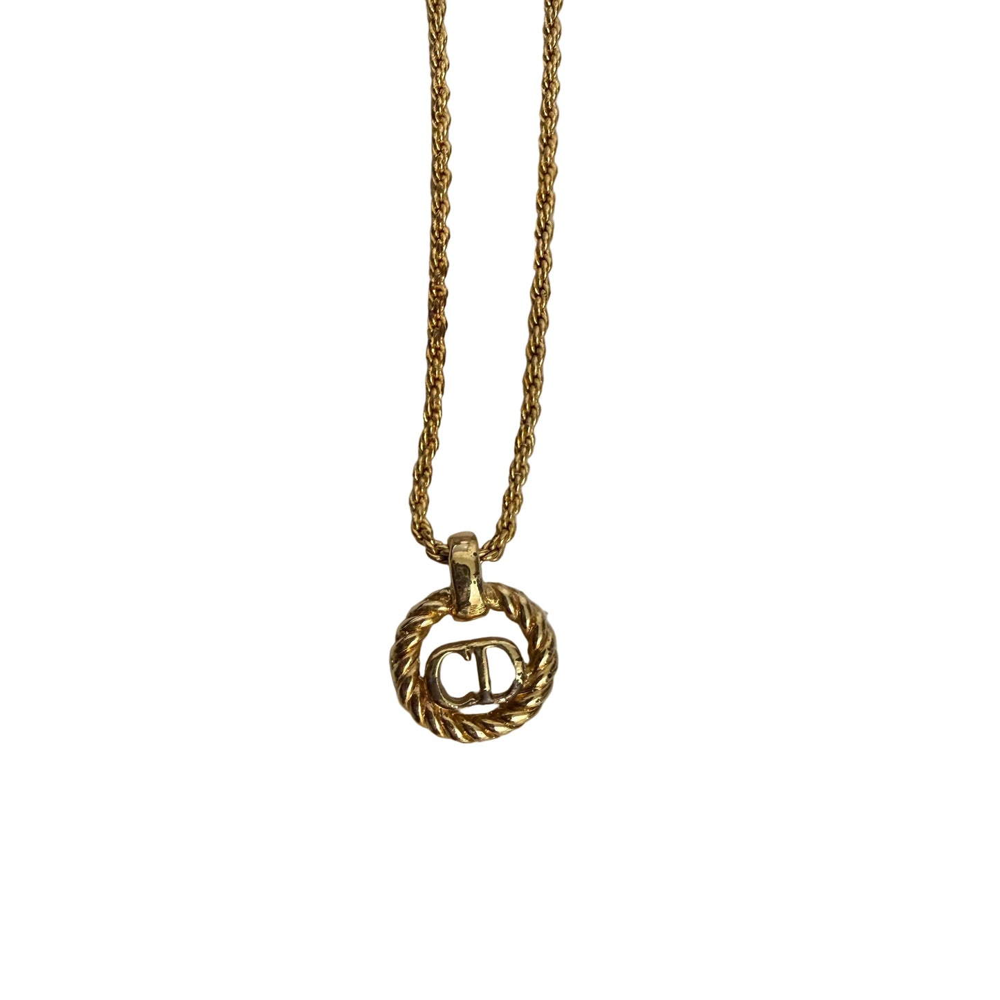 $410 Dior Vintage 'CD' Pendant Necklace