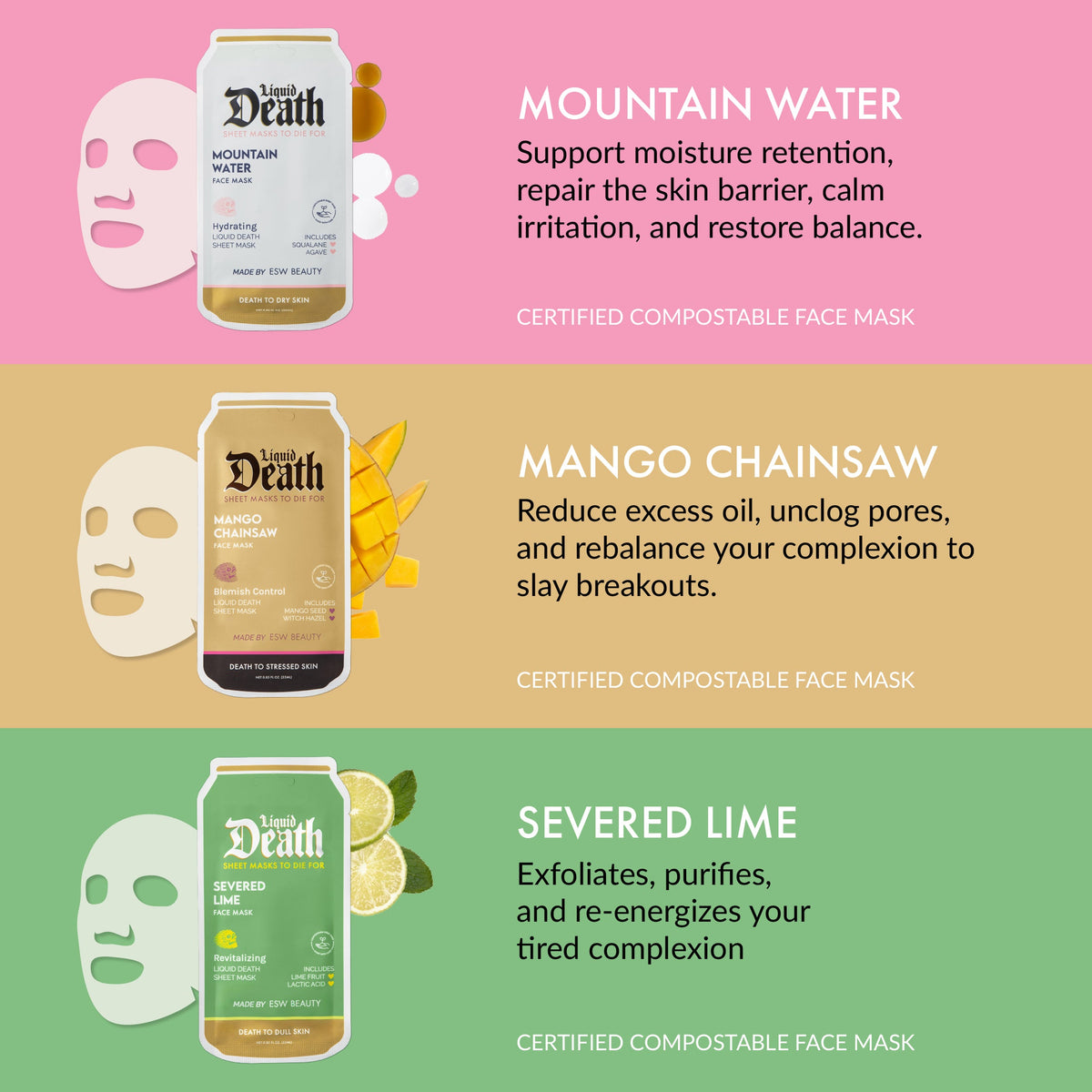 Liquid Death Face Mask Box Set