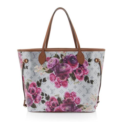 Louis Vuitton Neverfull Metallic Lv Garden Mm Silver Monogram Canvas Tote