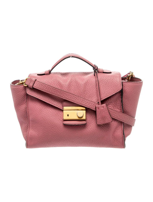 $1595 Prada Vitello Daino Leather Sound Rosso CONSIGNMENT