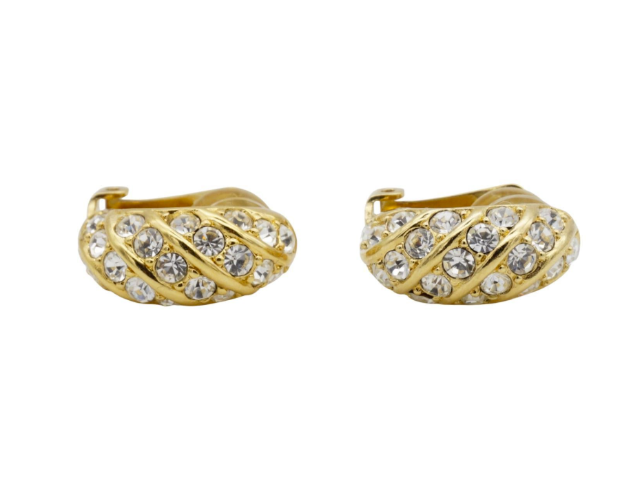 Christian Dior vintage 1980s gold-plated dome clip-on earrings Consignment