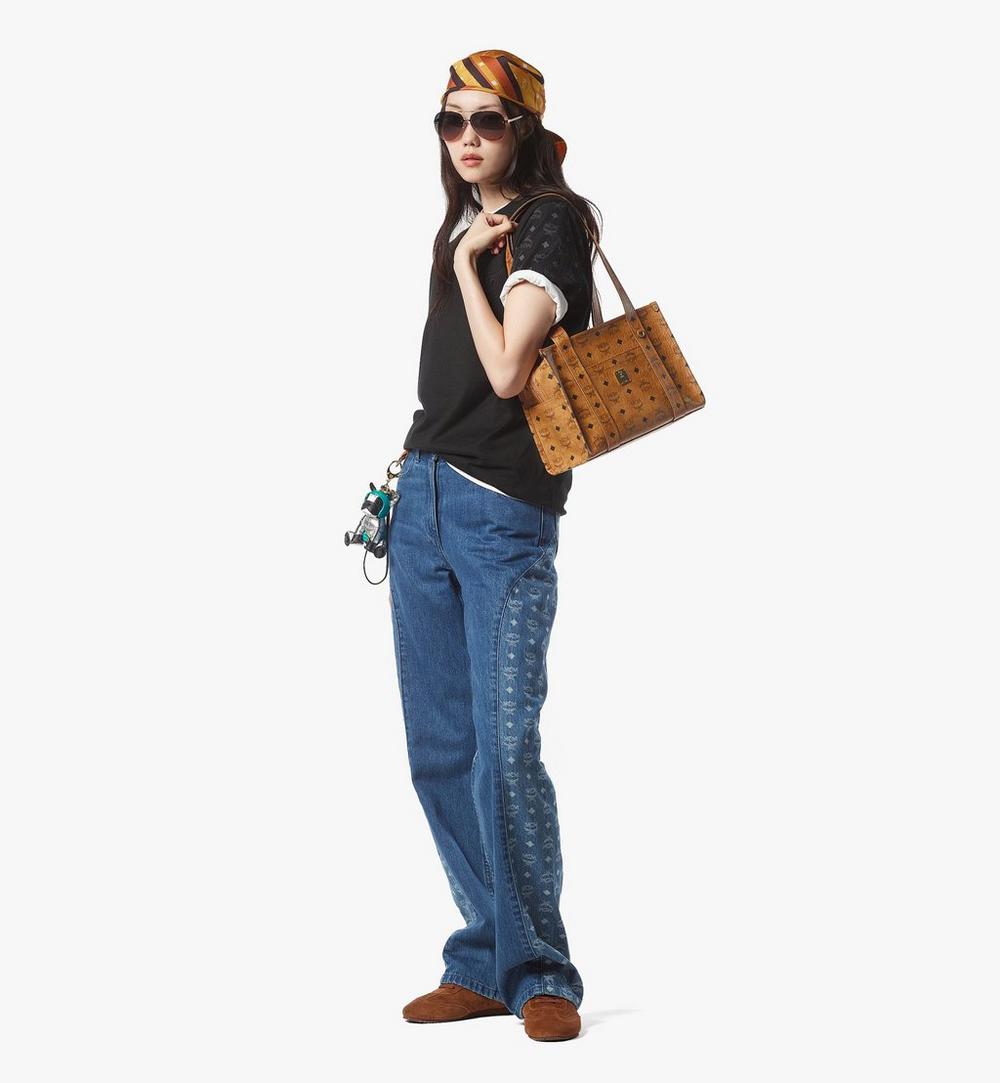 $830 MCM Visetos Aren Small School Bag Tote Cognac CONSIGNMENT