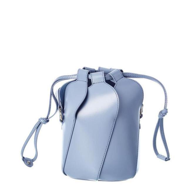 Chloe Bucket Tulip Mini Cross Body Blue Leather Shoulder Bag