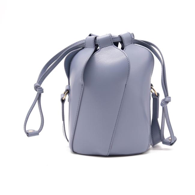 Chloe Bucket Tulip Mini Cross Body Blue Leather Shoulder Bag