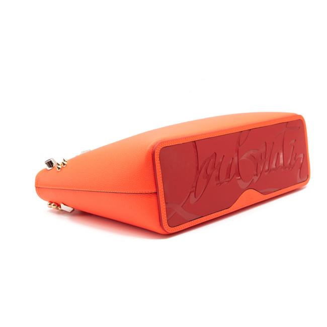 NEW Christian Louboutin Small Cabata Studded Orange Leather Tote