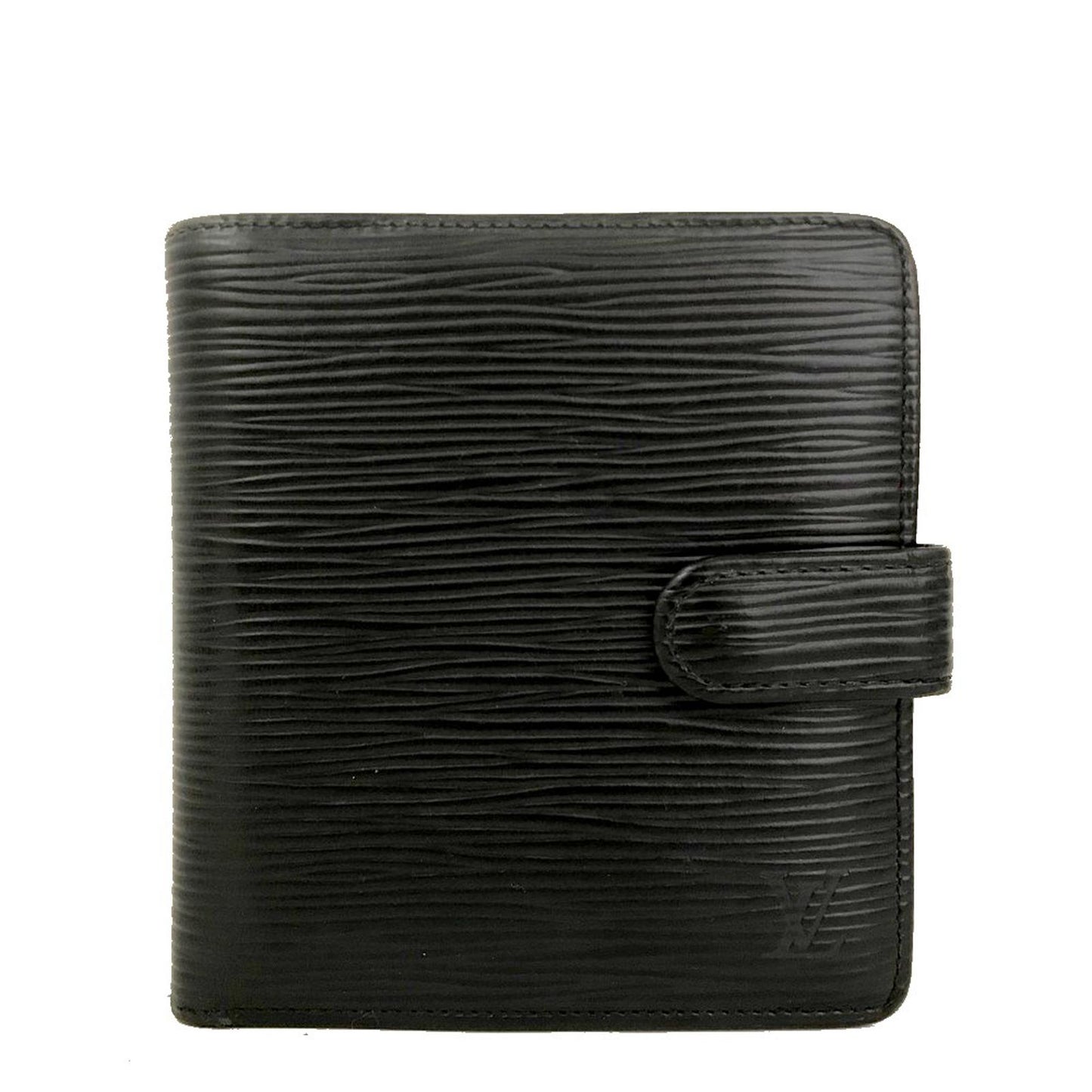 1999 Louis Vuitton Epi Leather Porte Billes Compact Wallet Black MI0979