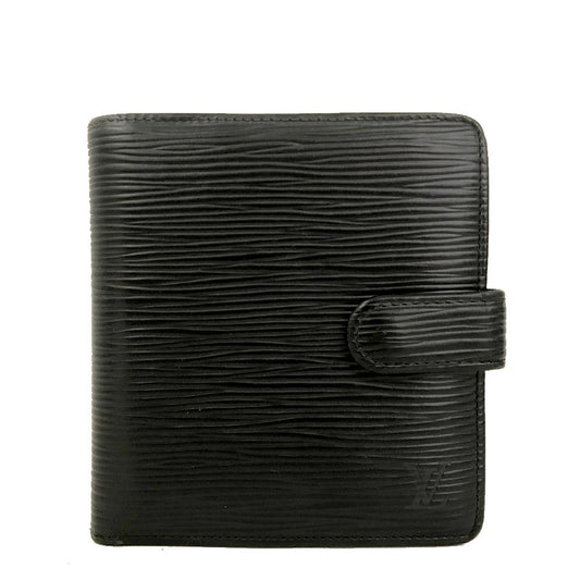 1999 Louis Vuitton Epi Leather Porte Billes Compact Wallet Black MI0979