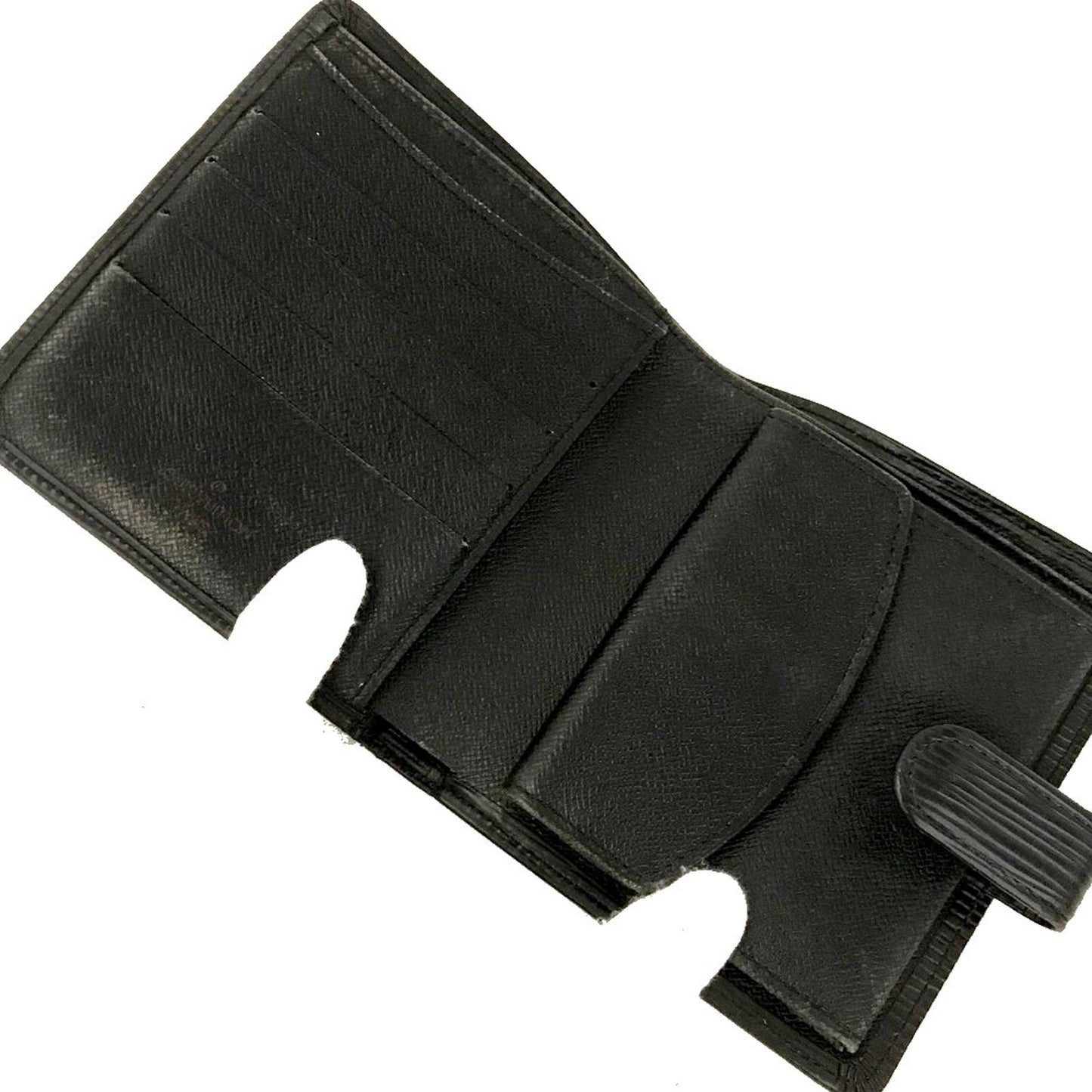 1999 Louis Vuitton Epi Leather Porte Billes Compact Wallet Black MI0979