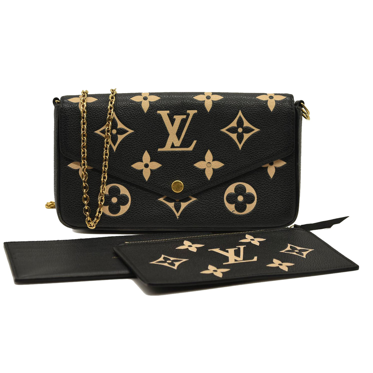 LOUIS VUITTON  Empreinte Monogram Giant Felicie Pochette Black Beige