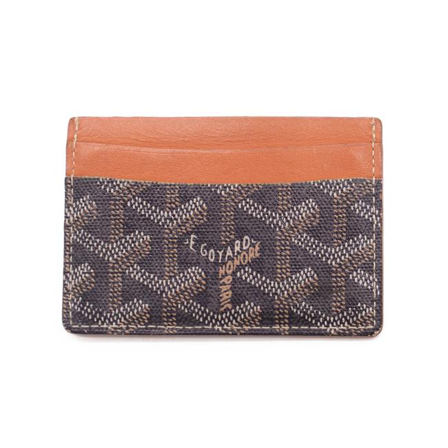 Goyard Brown Saint Sulpice Goyardine Card Holder Black Gold Wallet