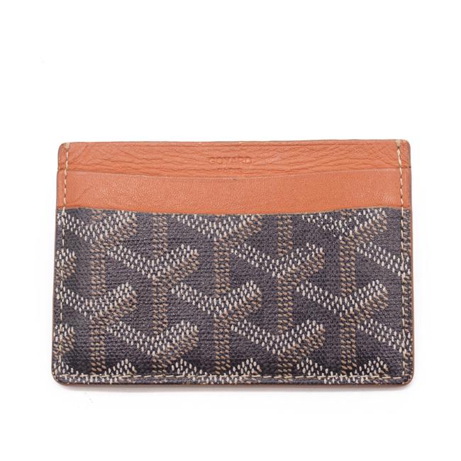 Goyard Brown Saint Sulpice Goyardine Card Holder Black Gold Wallet