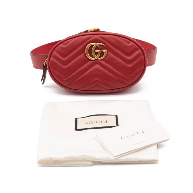 Gucci Belt Marmont 65 Gg Small Matelasse Red Leather Messenger Bag