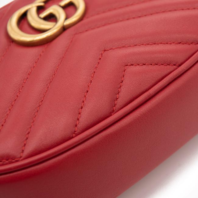 Gucci Belt Marmont 65 Gg Small Matelasse Red Leather Messenger Bag