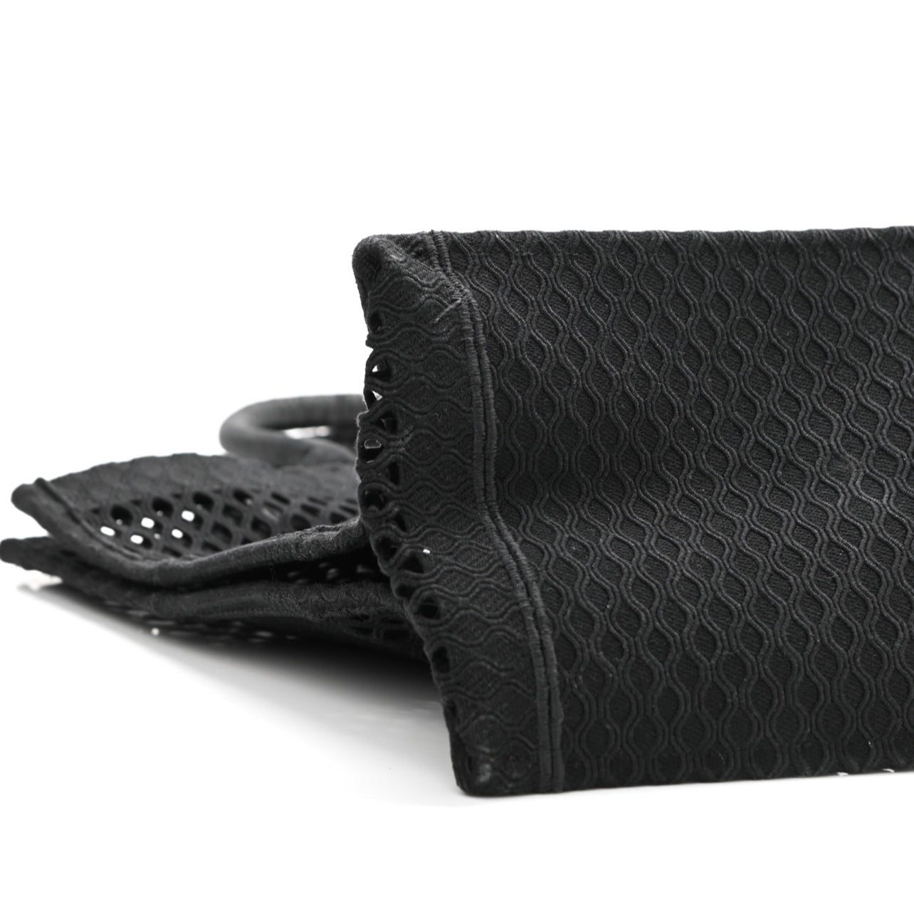 Christian Dior Mesh Embroidered Book Tote Black