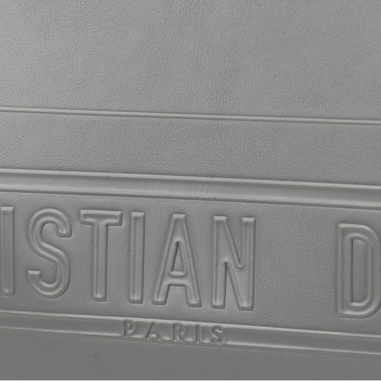 Christian Dior Calfskin Embossed Medium Book Tote Grey