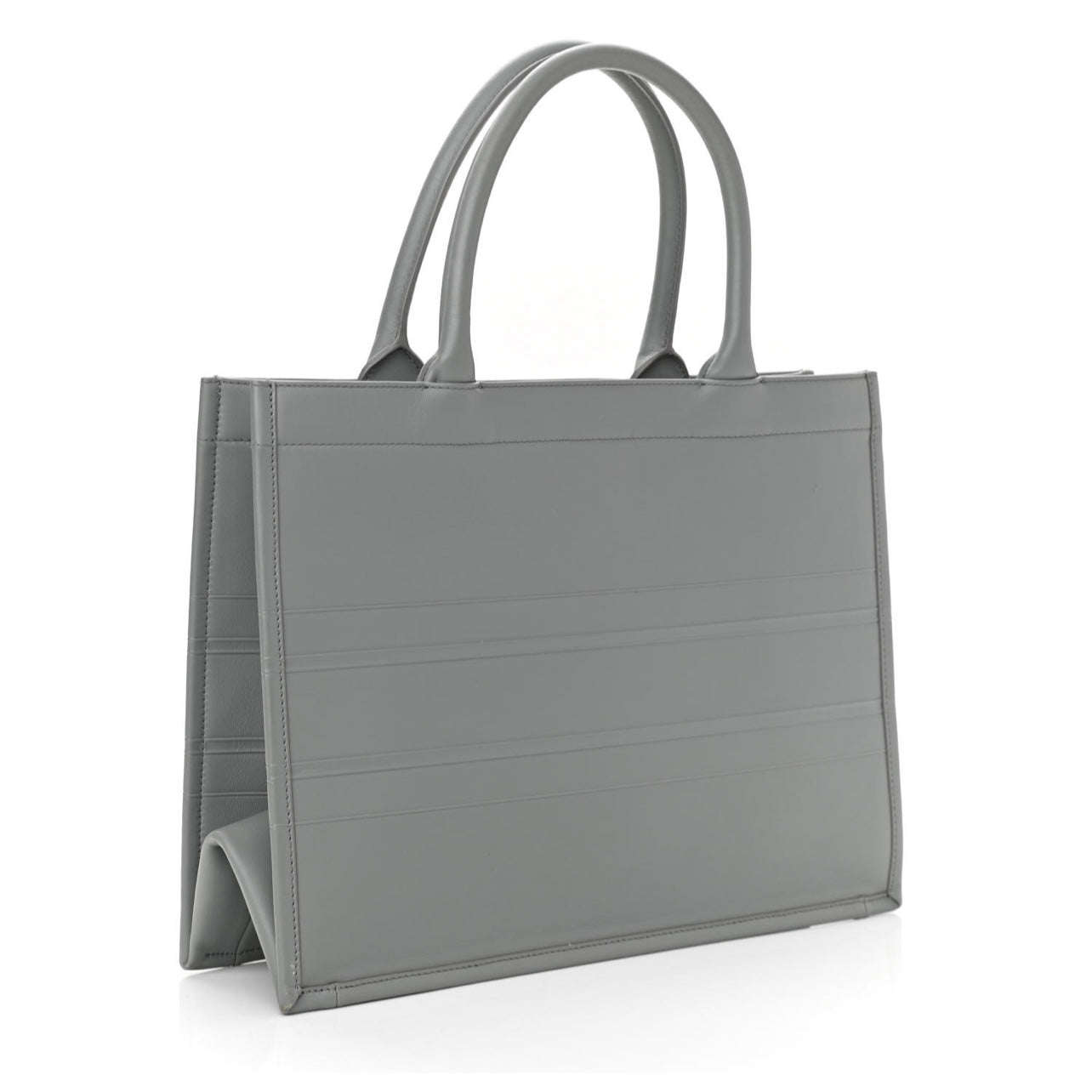 Christian Dior Calfskin Embossed Medium Book Tote Grey