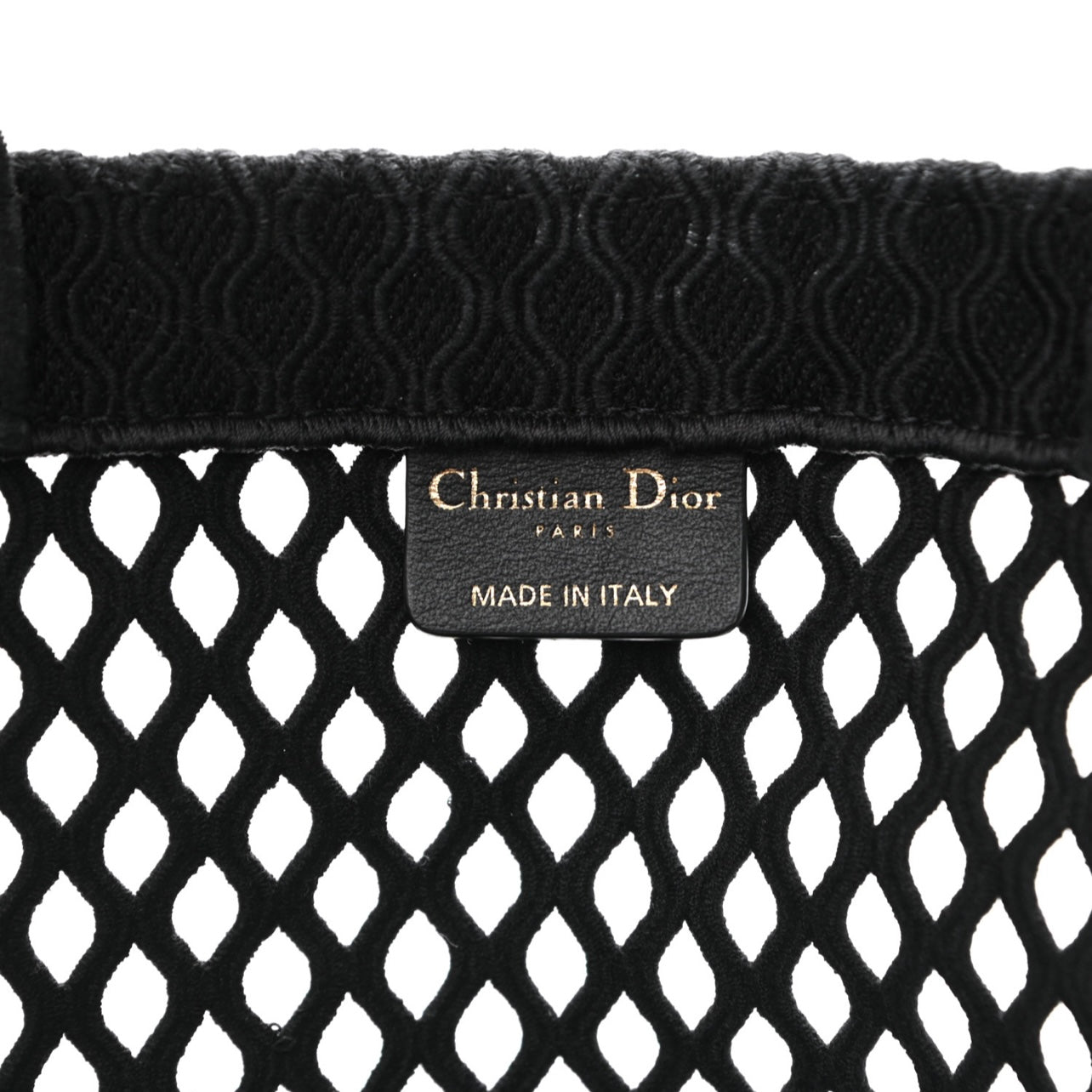 Christian Dior Mesh Embroidered Book Tote Black